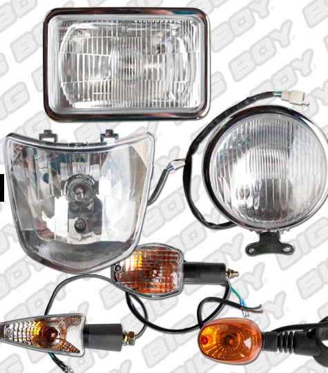 Motorcycle headlights and indicators